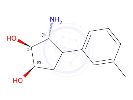 Chemical structure of (1R,2S,3R)-3-Amino-4-(m-tolyl)cyclopentane-1,2-diol