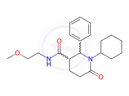 Chemical structure of 1-cyclohexyl-N-(2-methoxyethyl)-6-oxo-2-phenyl-3-piperidinecarboxamide