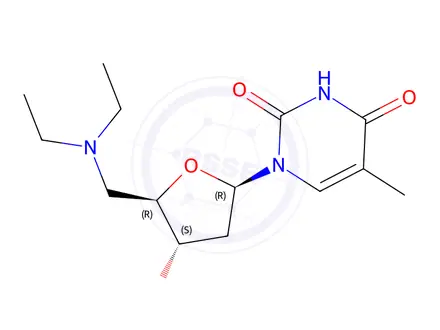 Chemical structure of 5'-Deoxy-5'-N,N-diethylamino thymidine