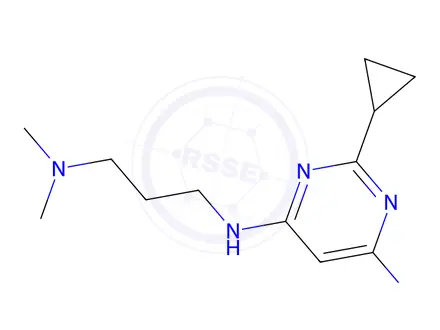 Chemical structure of 2-cyclopropyl-n4-(3-(dimethylamino)propyl)pyrimidine-4,6-diamine