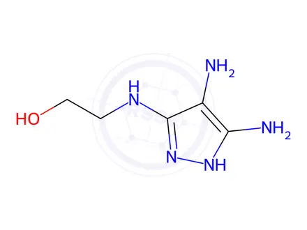 Chemical structure of Ethanol, 2-[(4,5-diamino-1H-pyrazol-3-yl)amino]-