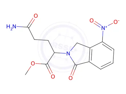 Chemical structure of 4-amino-a-(3-amino-3-oxopropyl)1,3-dihydro-1-oxo-2H-Isoindole-2-aceticacidmethylester