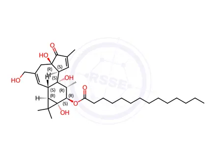 Chemical structure of 12-O-Tetradecanoylphorbol