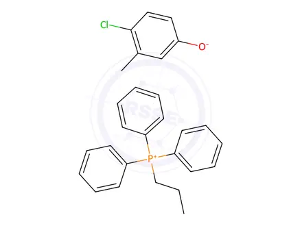 Chemical structure of triphenylpropylphosphonium, salt with p-chloro-m-cresol (1:1)