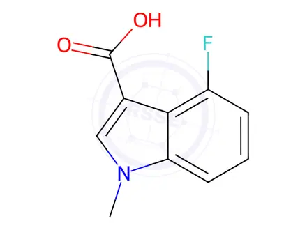 Chemical structure of 4-Fluoro-1-methyl-1H-indole-3-carboxylic acid