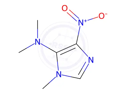 Chemical structure of N,N,1-trimethyl-4-nitro-1H-imidazol-5-amine