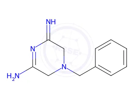 Chemical structure of 6-Amino-4-(phenylmethyl)-2,3,4,5-tetrahydropyrazin-2-imine