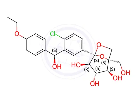 Chemical structure of Ertugliflozin Hydroxy Impurity (S-Isomer)