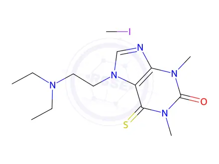 Chemical structure of 7-(2-(Diethylamino)ethyl)-1,3-dimethyl-6-thioxo-1,3,6,7-tetrahydro-2H-purin-2-one compound with iodomethane (1:1)