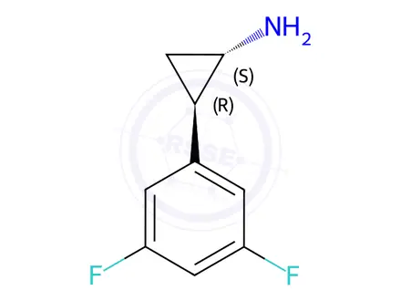 Chemical structure of rel-(1R,2S)-2-(3,5-Difluorophenyl)cyclopropan-1-amine