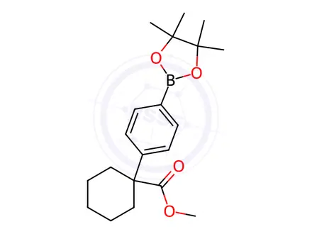 Chemical structure of methyl 1-[4-(4,4,5,5-tetramethyl-1,3,2-dioxaborolan-2-yl)phenyl]cyclohexane-1-carboxylate
