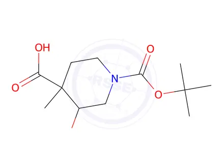 Chemical structure of 1-(Tert-Butoxycarbonyl)-3-Hydroxy-4-Methylpiperidine-4-Carboxylic Acid