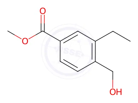 Chemical structure of Benzoic acid, 3-ethyl-4-(hydroxymethyl)-, methyl ester