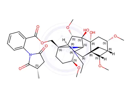 Chemical structure of METHYLLYCACONITINE CITRATE MLA:SYNTHETIC