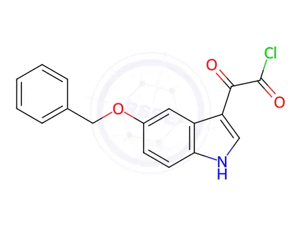 Chemical structure of α-Oxo-5-(phenylmethoxy)-1H-indole-3-acetyl Chloride