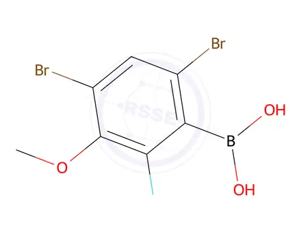 Chemical structure of (4,6-Dibromo-2-fluoro-3-methoxyphenyl)boronic acid