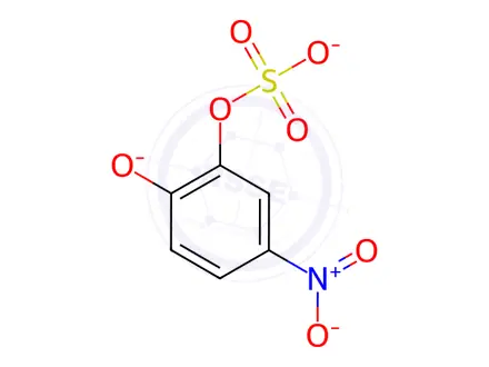 Chemical structure of potassium 5-nitro-2-oxidophenyl sulfate