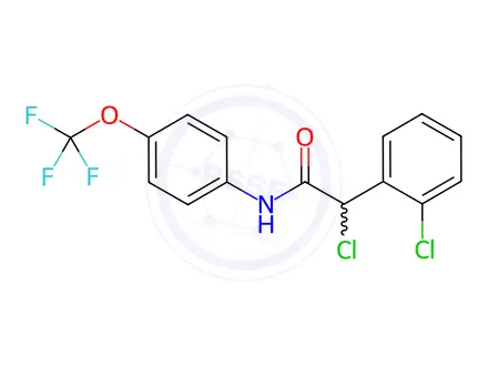 Chemical structure of N1-[4-(trifluoromethoxy)phenyl]-2-chloro-2-(2-chlorophenyl)acetamide
