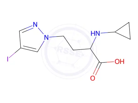 Chemical structure of 2-(Cyclopropylamino)-4-(4-iodo-1h-pyrazol-1-yl)butanoic acid