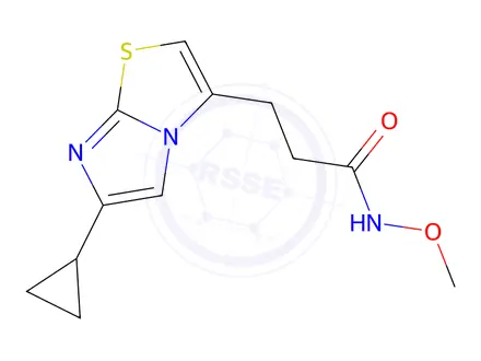 Chemical structure of 3-(6-Cyclopropylimidazo[2,1-b]thiazol-3-yl)-N-methoxypropanamide