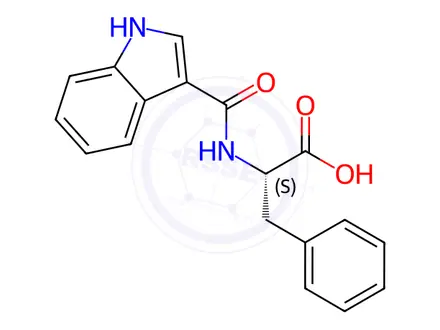 Chemical structure of N-(3-Indolylformyl)-L-phenylalanine