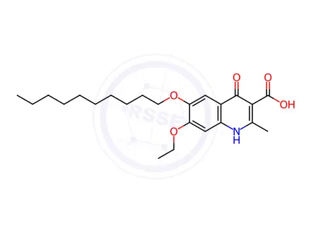 Chemical structure of 6-(decyloxy)-7-ethoxy-4-hydroxy-2-methylquinoline-3-carboxylic acid