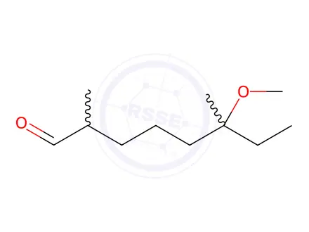 Chemical structure of Octanal,6-methoxy-2,6-dimethyl-