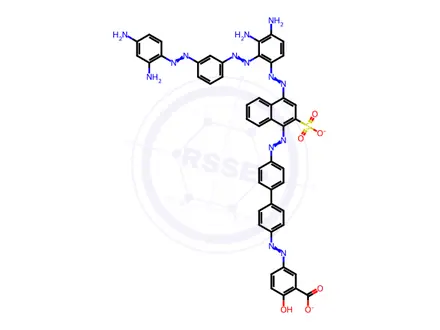 Chemical structure of disodium 5-[[4'-[[4-[[diamino[[3-[(2,4-diaminophenyl)azo]phenyl]azo]phenyl]azo]sulphonato-1-naphthyl]azo][1,1'-biphenyl]-4-yl]azo]salicylate