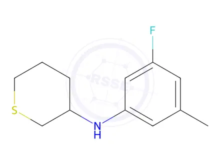Chemical structure of n-(3-Fluoro-5-methylphenyl)tetrahydro-2h-thiopyran-3-amine