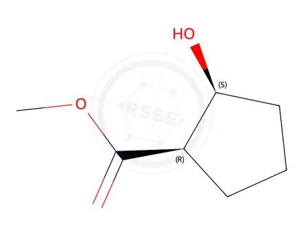 Chemical structure of Cyclopentanecarboxylic acid, 2-hydroxy-, methyl ester, (1R-cis)-(9CI)