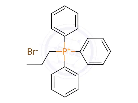 Chemical structure of Triphenyl(propyl)phosphonium Bromide