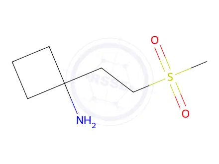 Chemical structure of 1-(2-(Methylsulfonyl)ethyl)cyclobutan-1-amine