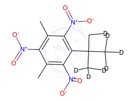 Chemical structure of 1-tert-Butyl-3,5-dimethyl-2,4,6-trinitrobenzene-d9