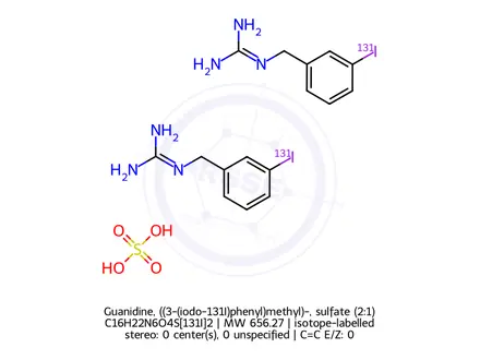 Chemical structure of Guanidine, ((3-(iodo-131I)phenyl)methyl)-, sulfate (2:1)
