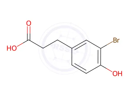 Chemical structure of 3-(3-Bromo-4-hydroxy-phenyl)-propionic acid