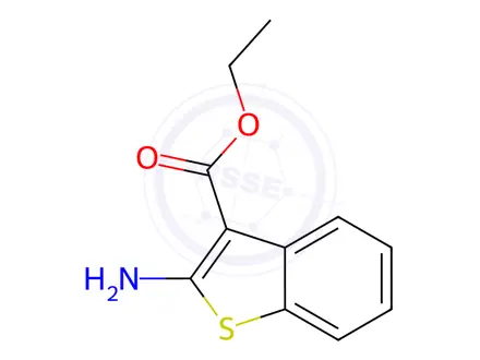 Chemical structure of Ethyl 2-amino-1-benzothiophene-3-carboxylate