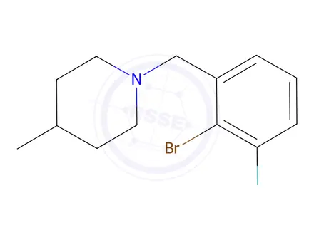 Chemical structure of 1-(2-Bromo-3-fluorobenzyl)-4-methylpiperidine
