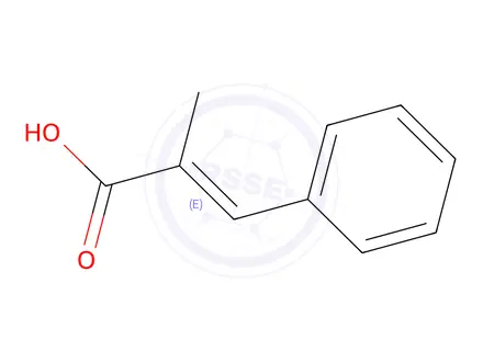 Chemical structure of (e)-2-methyl-3-phenylprop-2-enoic acid