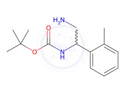 Chemical structure of Carbamic acid, N-[2-amino-1-(2-methylphenyl)ethyl]-, 1,1-dimethylethyl ester