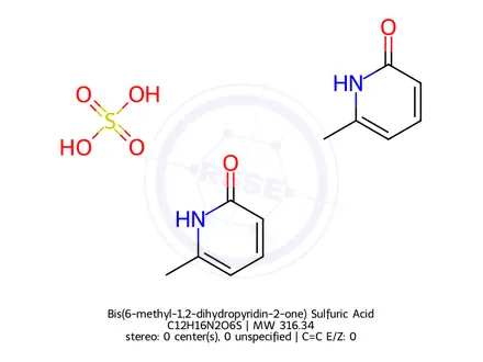 Chemical structure of Bis(6-methyl-1,2-dihydropyridin-2-one) Sulfuric Acid