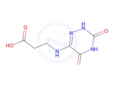 Chemical structure of 3-[(3,5-dioxo-2,3,4,5-tetrahydro-1,2,4-triazin-6-yl)amino]propanoic Acid