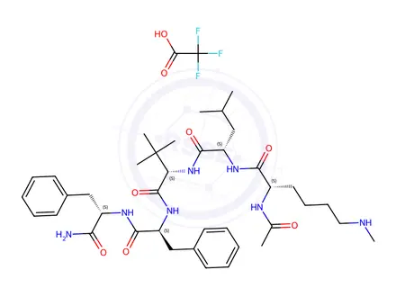 Chemical structure of Ac-Lys-(Me)Leu-Val-(Me)Phe-Phe-NH2