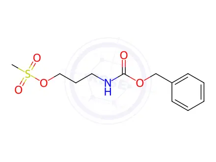 Chemical structure of Carbamic acid, N-[3-[(methylsulfonyl)oxy]propyl]-, phenylmethyl ester