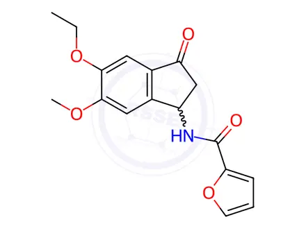Chemical structure of N-(5-Ethoxy-6-methoxy-3-oxo-2,3-dihydro-1H-inden-1-yl)furan-2-carboxamide