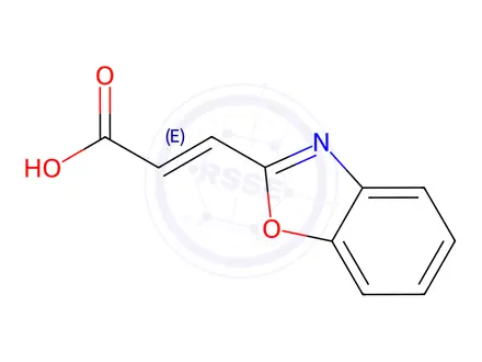 Chemical structure of 2-Propenoic acid, 3-(2-benzoxazolyl)-, (2E)-