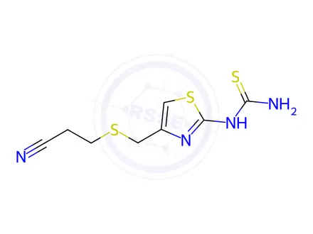 Chemical structure of 1-(4-(((2-cyanoethyl)thio)methyl)thiazol-2-yl)thiourea
