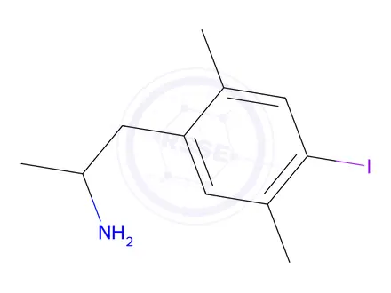 Chemical structure of 1-(2,5-dimethyl-4-iodophenyl)-2-aminopropane