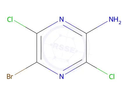 Chemical structure of 5-Bromo-3,6-dichloropyrazin-2-amine