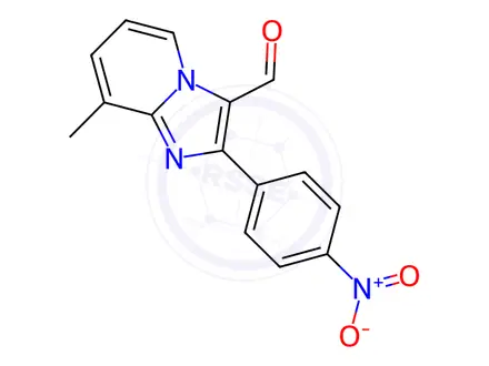 Chemical structure of 8-METHYL-2-(4-NITRO-PHENYL)-IMIDAZO[1,2-A]PYRIDINE-3-CARBALDEHYDE