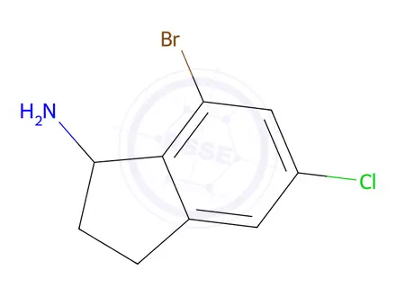 Chemical structure of 7-Bromo-5-chloro-2,3-dihydro-1H-inden-1-amine